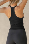 Solid Color V Neck Racerback Active Tank Top