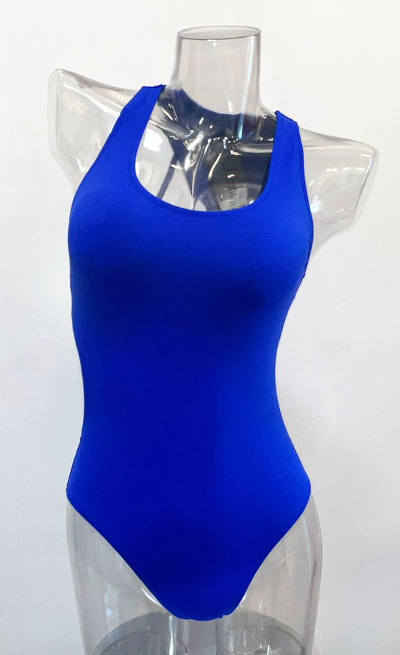 Royal Blue Round Neck One Piece Bathing Suit (HT8045_ROYAL)