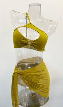  Gold Asymmetrical Cut-Out Bikini With Sarong Bottom (HT8051_GOLD)