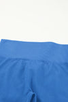 BLUE RIBBED BUTT-LIFT HIGH WAIST YOGA PANTS