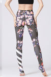Green Full Patterned High Waist Active Skinny Pants
