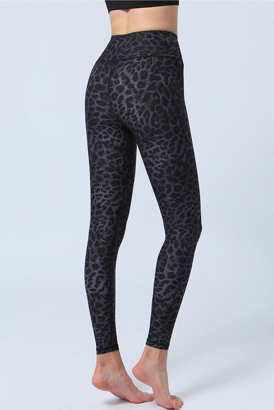 Black Leopard Print High Waist Active Leggings