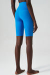 Blue High Waist Seamless Skinny Active Shorts