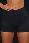 Arched Waist Ribbed Workout Shorts
