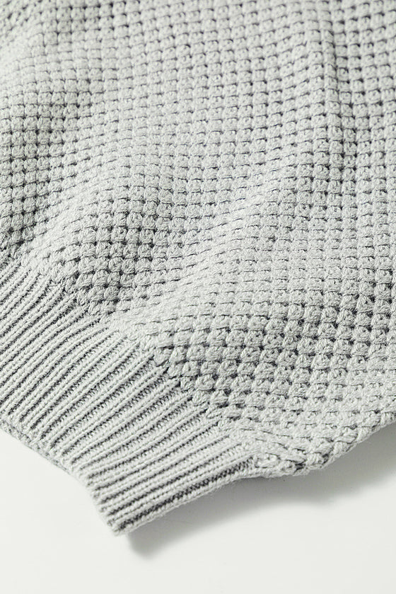 Turtleneck Textured Short Sleeve Sweater