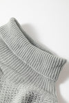 Turtleneck Textured Short Sleeve Sweater