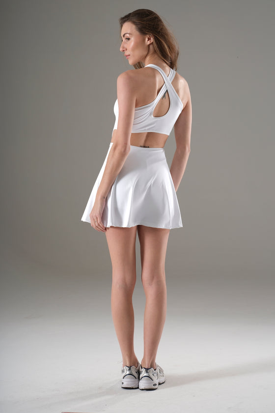 White Cross-Back Cut-Out Tennis Dress (LA-TD003_WHITE)
