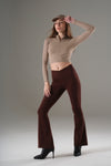 Brushed Flared Brown Yoga Pants (BDG053_BROWN)