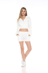White Cropped French Terry Pull-over Hoodie (2429h-c_white)