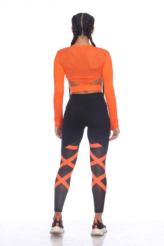 Black/orange Wrap-around-legging (6047_blkor)
