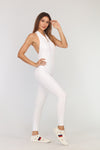 White Scuba Look Zip-up Active Jumpsuit (bsl1400_white)