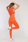 Orange Pocket "tummy Control" High-waist Legging (la0517p_orang)