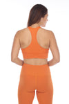 Orange Rib Racer-back Cotton Active Bra (la-rib-sb005_orang)