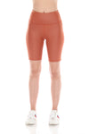 Brown Liquid Shine Active Biker Shorts (liqud01-shorts_brown)