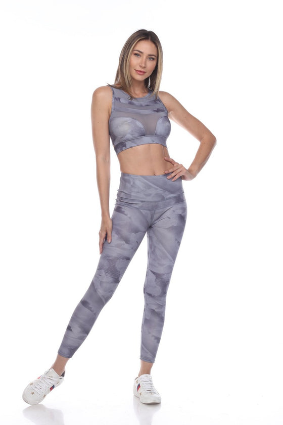 Gray Cloud Up In The Clouds Active Print Legging (ps007p_grayc)